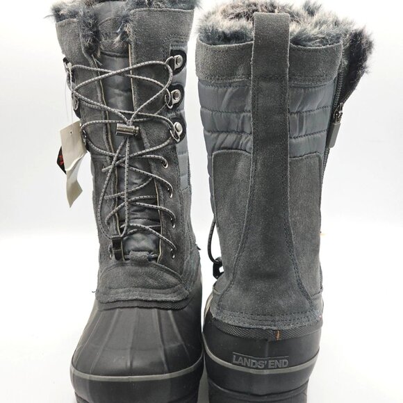 NWT Lands' End Women's Gray Squall Insulated Waterproof Snow Boots Sz 9B 2914 - Picture 10 of 15